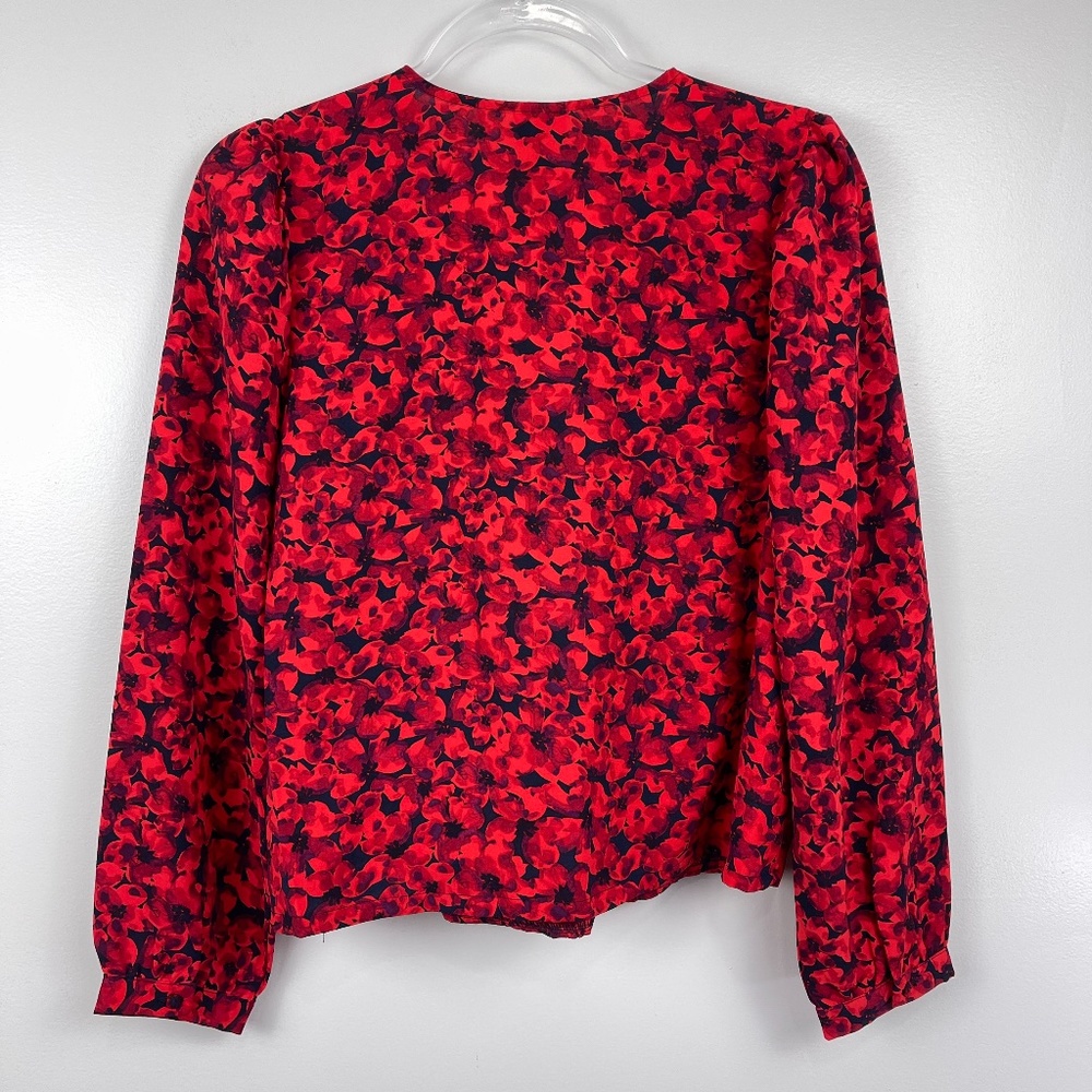 A New Day Red Floral Blouse NWT - Picture 8 of 8